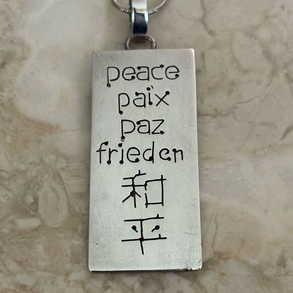 925 Sterling Silver “Peace” Necklace (Proceeds to Doctors Without Borders) - Picture 6 of 11